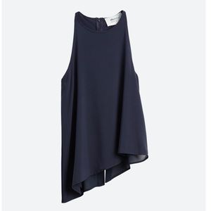 Alice Blue Asymmetrical Blouse